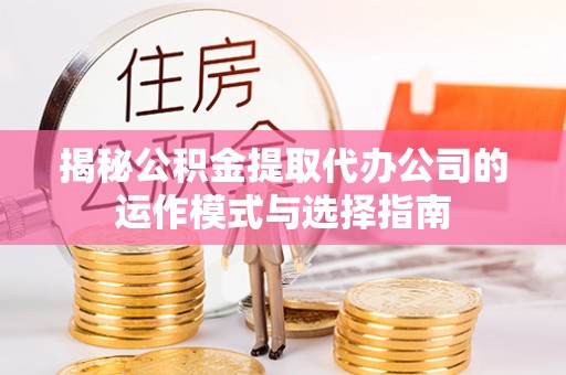 云县揭秘公积金提取代办公司的运作模式与选择指南
