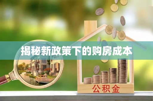云县揭秘新政策下的购房成本